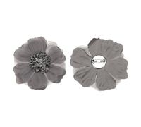 PATIKIL 4 Inch Fiore Di Stoffa Spilla, 2 Pezzi Spilla Grande Fiore Per Donna Abito Gonna Sciarpa Cappello Decorazione Abbigliamento Accessori Matrimonio Feste Banchetto, Grigio