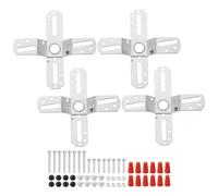 PATIKIL 4" Luce Traversa 4 Set Acciaio Forma Croce Muro Montaggio Staffa 360 Rotazione Universale Lampada Apparecchio con Viti per Lampadario Luce Argento Tono