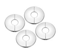 PATIKIL 4 Pezzi Flangia Divisa a Parete 1" 25mm Acciaio Inox Tondo Argento | Autoadesivo, Piastra Copertura, per Parete Idraulica, per Cucina Bagno Braccio Tubo Rubinetto Decorazione