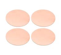 PATIKIL 4 Pezzi Lamiere Metalliche Stampa, 60mm Tondi Targhette Nome Lamiere Metalliche Disco Lamiera Cerchio per Incisione Laser Stampa Targhette Cane Chiavi, 0.8mm Spessore, Tono Rame