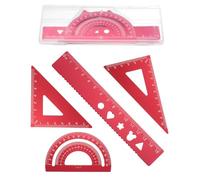 PATIKIL 4 Pezzi Strumenti Di Geometria, Kit Di Geometria In Lega Di Alluminio Include Righello Da 15 Cm, Goniometro, Triangoli Per Disegno Tecnico, Misurazione Angoli, Esperimenti