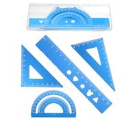 PATIKIL 4 Pezzi Strumenti Di Geometria, Kit Di Geometria In Lega Di Alluminio Include Righello Da 15cm Goniometro Triangoli Per Disegno Misurazione Angoli Esperimenti Scientifici