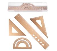 PATIKIL 4 Pezzi Strumenti Di Geometria, Kit Di Geometria In Lega Di Alluminio Include Righello Da 20 Cm L Goniometro Triangoli Per Disegno Misura Angoli Esperimenti Scientifici