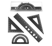 PATIKIL 4 Pezzi Strumenti Di Geometria, Kit Geometria In Lega Di Alluminio Include Righello Da 15cm Goniometro Triangoli Per Disegno Tecnico Misurazione Angoli Esperimenti
