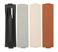 PATIKIL 4 portapenne elastici per quaderni, tenuta regolabile, 2 portapenne, in pelle PU, per diari, appunti, agenda, libri, nero/marrone/grigio/beige