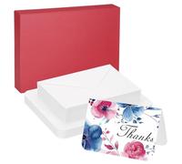 PATIKIL 40 Sets Carta Per Acquerello In Cotone con Angolo Arrotondato 140lb/300 GSM Con Buste Kraft da Dipinti E Disegni per Ringraziamento Creativi e Natalizie, 4"x6"(Scatola Rosso)