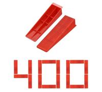 PATIKIL 400 cunei di livellamento riutilizzabili, distanziatori per livellamento piastrelle per installazione a parete in ceramica e installazione in pietra, rosso