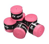 PATIKIL 43.3" Nastro Impugnatura Racchetta Tennis 6 Pezzi Poliuretano Overgrip Scanalatura Arrotondata Antiscivolo Assorbe Sudore per Badminton Canna Pesca Rosso