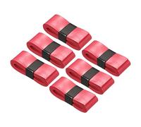 PATIKIL 43.3" Nastro Impugnatura Racchetta Tennis 6 Pezzi PU Overgrip Elasticizzato Antiscivolo Assorbe Sudore per Badminton Canna Pesca Rosso