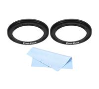PATIKIL 43mm-67mm Cerchio di Adattamento in Metallo Step Up con Panno per la Pulizia, Set da 2 Cerchi Adattatori per Filtro Obiettivo Fotocamera in Lega di Alluminio, Colore Nero