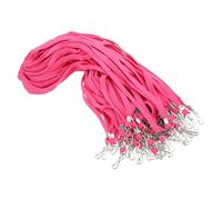 PATIKIL 47cm Cordino Bulk, 100pz Cordoncino per Badge ID Lanyard per Insegnanti Cordino per Collo Resistente con Clip per Badge ID Portachiavi Targhetta Portafoglio Crociera, Rosa Caldo