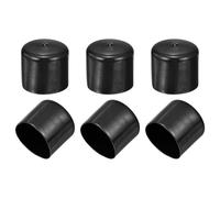 PATIKIL 48mm/1.89" Tappi di Estremità in Gomma, 6Pz Coperture in Pvc, Tappi Flessibili, Protezioni Antimacchia per Estremità di Viti, Tappi Filettati per Tubi e Bulloni, Nero