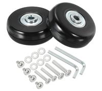 PATIKIL 49x18mm Ruote di Ricambio per Valigie, Set di 2 Ruote Girevoli in PU con Viti e Rondelle per Carrelli
