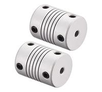 PATIKIL 4mm a 8mm L25xP19 Alluminio Lega Albero Giunto Flessibile Attacco Motore Connettore Giunto per Fai da Te,Argento Tono,2pz