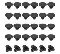 PATIKIL 4mm Diametro Tappo Rotondo Silicone, 30pz Tipo Bloccaggio Tappo Foro Mobili Pulsante Copertura Protettiva Bordi Larghi per Foro 3,8-4,2mm per Sigillare Cilindro Passacavi, Nero