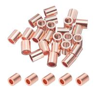 PATIKIL 4mm Manicotti Arresto per Fune Metallico Tono Oro 25 Pezzi