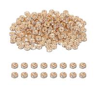PATIKIL 4mm Rondella Spaziatore Perline, 200 Pcs Cristallo Strass Perline Sciolte Spaziatori per Creazione di Gioielli, DIY Bracciali, Collana, Rosa Oro/Bianco