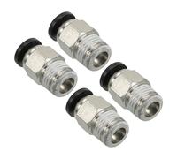 PATIKIL 4mm x 1/8"NPT Raccordi Push to Connect Filettatura Maschio, 4pz Raccordi Diritti ad Innesto Rapido Linea Pneumatica Tubo Articolato per Aria Acqua