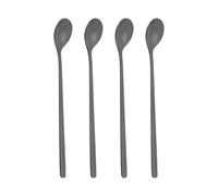 PATIKIL 4Pz Cucchiaio Tè Freddo 7" 304 Acciaio Inossidabile Nero | con Manico Lungo, Cucchiai Caffè Lunghi, Cucchiai Cocktail, per Mescolare Cocktail Tè Freddo, Accessori Bar