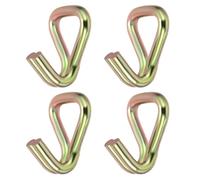 PATIKIL 4pz Gancio a Doppia J con Crick Carico 5511 Lbs per Cinghie Ancoraggio da 6mm Auto Camion Rimorchi Cinghie Traino, Oro