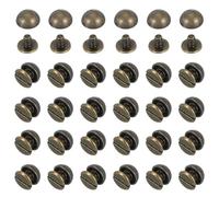 PATIKIL 5/16" Borchie A Cupola, 100 Set Borchie A Testa Tonda Tipo funghi Borchie Con Vite Retro Per Abbigliamento In Pelle Artigianato Cinture Borse, Bronzo