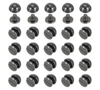 PATIKIL 5/16" Borchie A Cupola Punte, 20 Set Borchie A Testa Tonda Tipo funghi Chiodi Con Vite Punte Rivetti Per Abbigliamento In Pelle Artigianato Cinture Borse, Nero