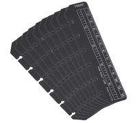 PATIKIL 5,3"x1,4" Segnalibro Righello, 10pz Scatto Righello Pagina Segnalibro Libro Segna Misurazione Strumenti per A7 Formato 6 fori Raccoglitore Notebook, Nero