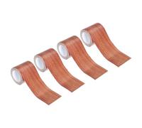 PATIKIL 5.7cm x 4.57m Pellicola Adesiva Legno 4pz, Nastro Autoadesivo Realistico con Texture per Riparazioni di Pavimenti Porte Mobili Armadi Scrivanie, Quercia Rossa