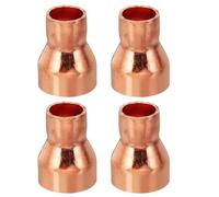 PATIKIL 5/8" a 3/8" ID Manicotto in Rame, 4pz 99,9% Accoppiamento Riduttore in Rame Puro Raccordi a Pressione Tubi Connettore Adattatore con Connessione a Saldare a Caldo