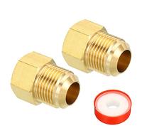 PATIKIL 5/8 SAE Maschio x 1/2 SAE Femmina Ottone Svasato Tubo Montaggio 2pz Tubi Raccordo Riduttore Gas Adattatore Esagonale Accoppiamento con Nastro per Idraulica HVAC