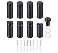 PATIKIL 5/8 x 1,6" Viti Distanziatrici per Segnali 8 Set Viti Supporto Parete Acciaio Inossidabile Montaggio Hardware Pannelli Pubblicitari Vetro Appendere Cornici Foto Acrilico Nero