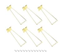 PATIKIL 5.94" Supporto A Cavalletto, 6 Pezzi Supporto Posteriore Per Cornici Con Viti Per Cornici Artistiche Dipinti Mostre, Tonalità Oro