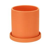 PATIKIL 5 Inch Vasi In Ceramica Per Piante, Moderni Portafiori Con Fori Di Drenaggio E Sottovaso Per Decorare Piante Da Interno Casa Succulente Erbe, Orange