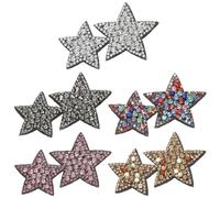 PATIKIL 5 Pc Double Star Rhinestone Patches Stelle Doppie Multicolore | Forma Applica Patch Rhinestone Applica Patch, Cristalli Brillanti, Per Scarpe Vestiti Pantaloni Borse