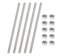 PATIKIL 5 pezzi barra completamente filettata, M4 x 100mm, acciaio inossidabile 304, barra filettata destra con dadi per tubi morsetti sospensioni staffe a U