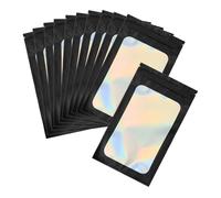 PATIKIL 5 x 8 Pollice Buste Foglio, 50Pz Confezionamento Busta Richiudibile con Finestra Trasparente per Piccole Imprese Favor Party Caramelle Gioielli Forniture Prodotti, Nero