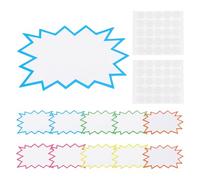 PATIKIL 50 etichette di vendita da 12,7 cm, etichette vuote per prezzo, segni zodiacali, fluorescenti, etichette di carta al neon per vendite, negozi al dettaglio, mercati di veicoli, garage, 5 colori