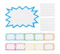 PATIKIL 50 etichette di vendita da 7,6 cm, etichette vuote per prezzo, segni zodiacali, fluorescenti, etichette di carta al neon per vendite, negozi al dettaglio, mercati di veicoli, garage, 5 colori