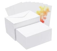 PATIKIL 50 Set di Cartoline Acquarello in Puro Cotone 140lb/300 GSM Con Buste per Pittura Artistica Note di Ringraziamento Creative, 4x6 Pollici