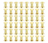 PATIKIL 50 Set di Viti Chicago, Viti a Pressione Phillips M5x10mm, Bulloni a Vite Raccordi Pelle, Rivetti Ottone, Connettori Acciaio Cinture Pelle, Album di Foto Scrapbook, Dorato