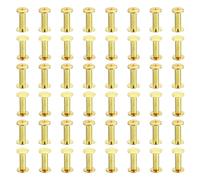 PATIKIL 50 Set di Viti Chicago, Viti a Pressione Phillips M5x15mm, Bulloni a Pressione Raccordi Pelle, Rivetti Ottone, Connettori Acciaio Cinture Pelle, Album di Foto Scrapbook, Dorato