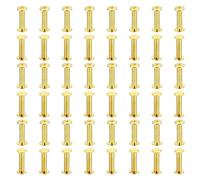 PATIKIL 50 Set di Viti Chicago, Viti a Testa Phillips M5x20mm Bulloni a Vite Raccordi Pelle, Rivetti Ottone, Connettori Acciaio Cinture Pelle, Album di Foto Scrapbook, Dorato