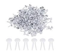 PATIKIL 500pz Fermacarte in Ottone Carta Spaccata Mini Chiodi Metallici Tondi Placcati per Artigianato Scrapbooking Fai Da Te, Bianco, 4,5 x 8 mm