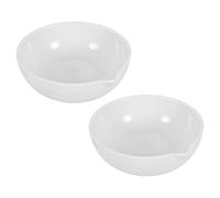 PATIKIL 50ml Piatto Crogiolo Porcellana 2 pz Vaschetta Evaporazione Ceramica Vaso Tazza per Fondere Squagliare Raffinare