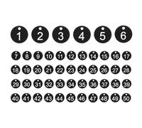 PATIKIL 50PCS Etichette Numerate 1-50, Etichette Portachiavi Numerate In Plastica Per Organizzatore Vendite Campi Appendiabiti Etichette Abbigliamento ID, Nero Bianco