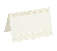 PATIKIL 50Pcs Wedding Place Cards, Laser Cut Lace Flower Table Place Cards For Table Setting Wedding Reception Buffet, Beige