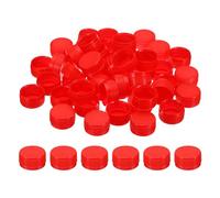 PATIKIL 50Pz Tappi di Bottiglia Plastica da 1.2 Pollici Tappi a Vite Rosso | Riutilizzabili, per Artigianato, per Bottiglie Vuote, per Decorazioni Fai da Te