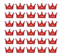 PATIKIL 50Pz Toppe Decorative a Forma Crown Cucire, Toppe Adesive per Tessuti Cucire Lucide a Forma Crown Tessuto Imbottito Pu per Creazioni Fai da Te Scrapbooking Casa, Rosso Vino