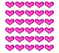 PATIKIL 50Pz Toppe Decorative a Forma Cuore Cucire, Toppe Adesive per Tessuti Cucire a Forma Cuore Lucido, Imbottite Pu, per Decorazioni Fai da Te, Scrapbooking, Matrimoni, Rosso Rosa