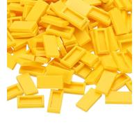 PATIKIL 555 Pezzi blocco Piatti 1x2 Mattoncini Quadrati Gialli Classici Kit | Mini Accessori Da Costruzione Mattoni Compatibili, Superficie Liscia, All'ingrosso